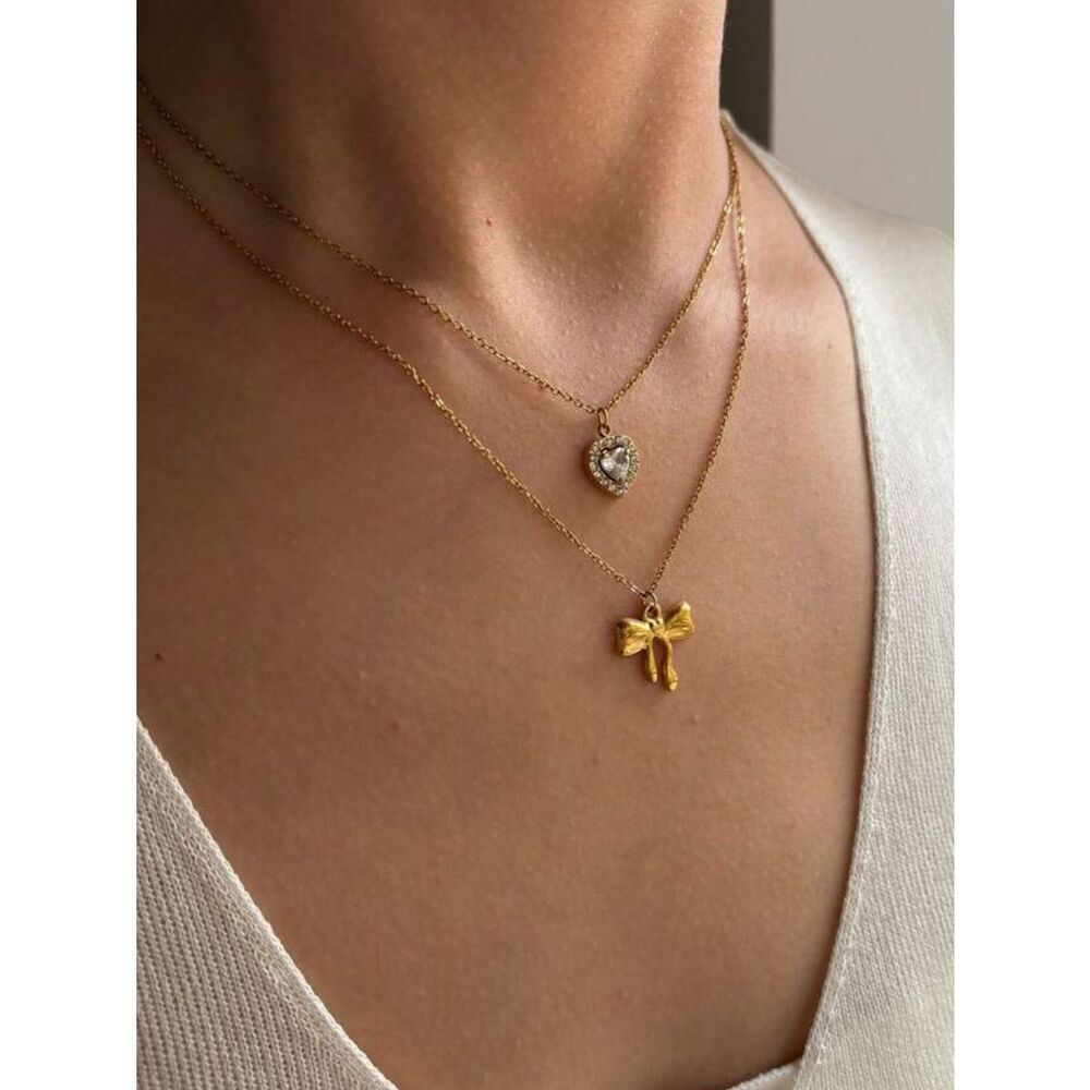 Bow Pendant Necklace #2524